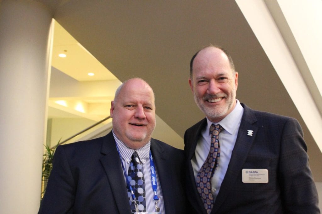 Dr. Tony Cawthon (left) of Clemson with NASPA president Kevin Kruger