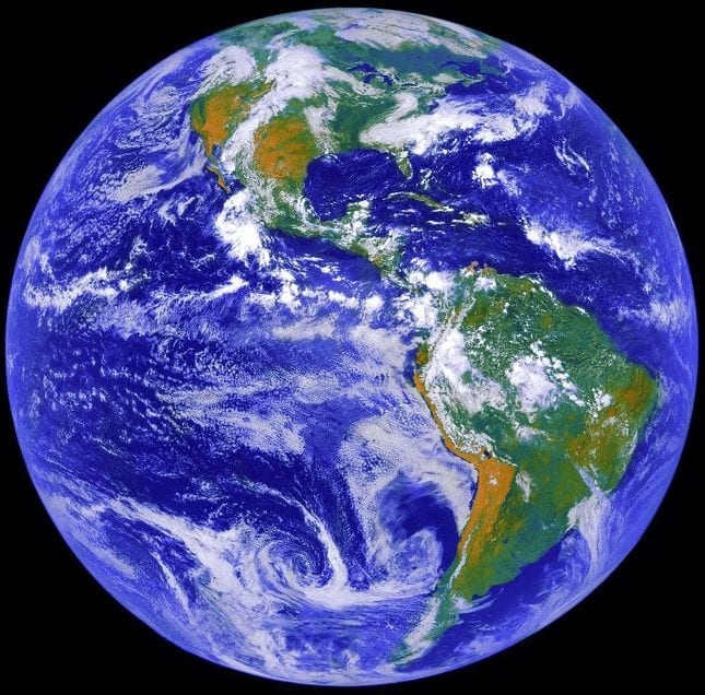 A photo from space of planet earth