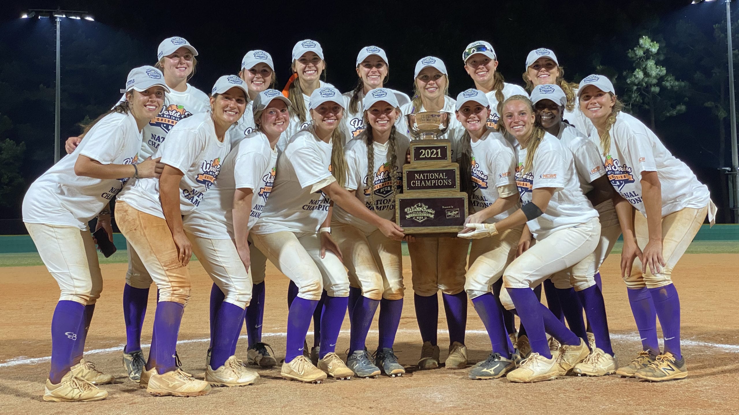 Clemson Club Softball celebrates its first national championship on May 23, 2021 in Columbus, Georgia