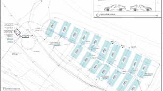 Image showing the proposed location of solar canopies in the R-6 parking lot