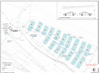 Image showing the proposed location of solar canopies in the R-6 parking lot