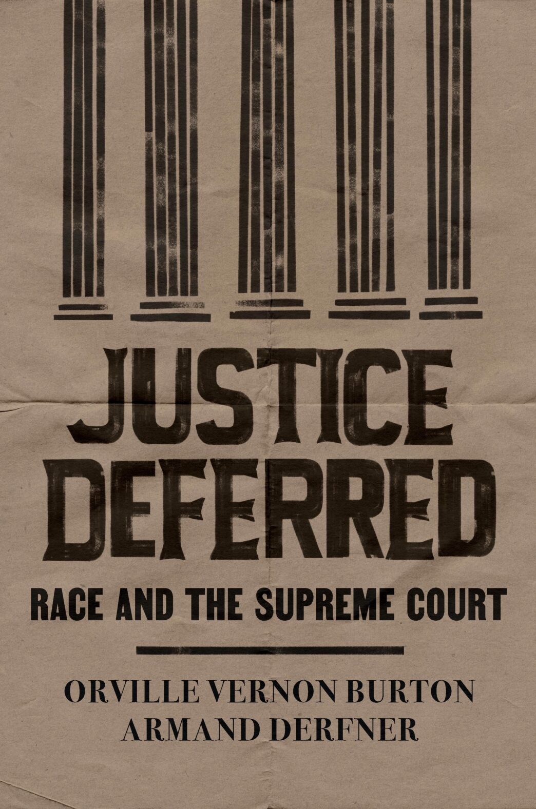Book cover: Brown paper with JUSTIC DEFERRED: Race and the Supreme Court