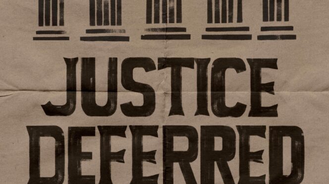 Book cover: Brown paper with JUSTIC DEFERRED: Race and the Supreme Court