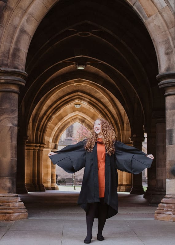 Clemson student Lindsay Rodenkirchen from Timmsonville, SC, graduates from the University of Glasgow School of Veterinary Medicine in June 2021.