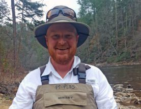 Brandon Peoples with a Bartram's Bass.