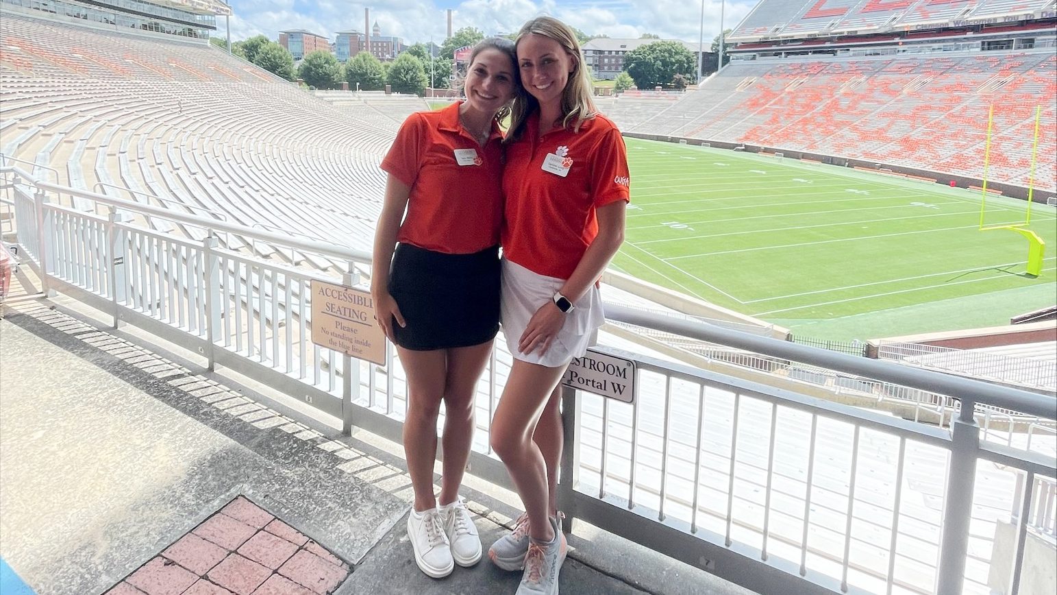 Caroline Long and Samantha Moody, co-recruitment chairs for Clemson University Guide Association in 2021-22
