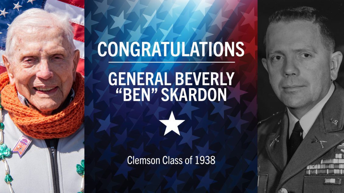 Ben Skardon, Class of 1938, will receive honorary promotion to Brigadier General.
