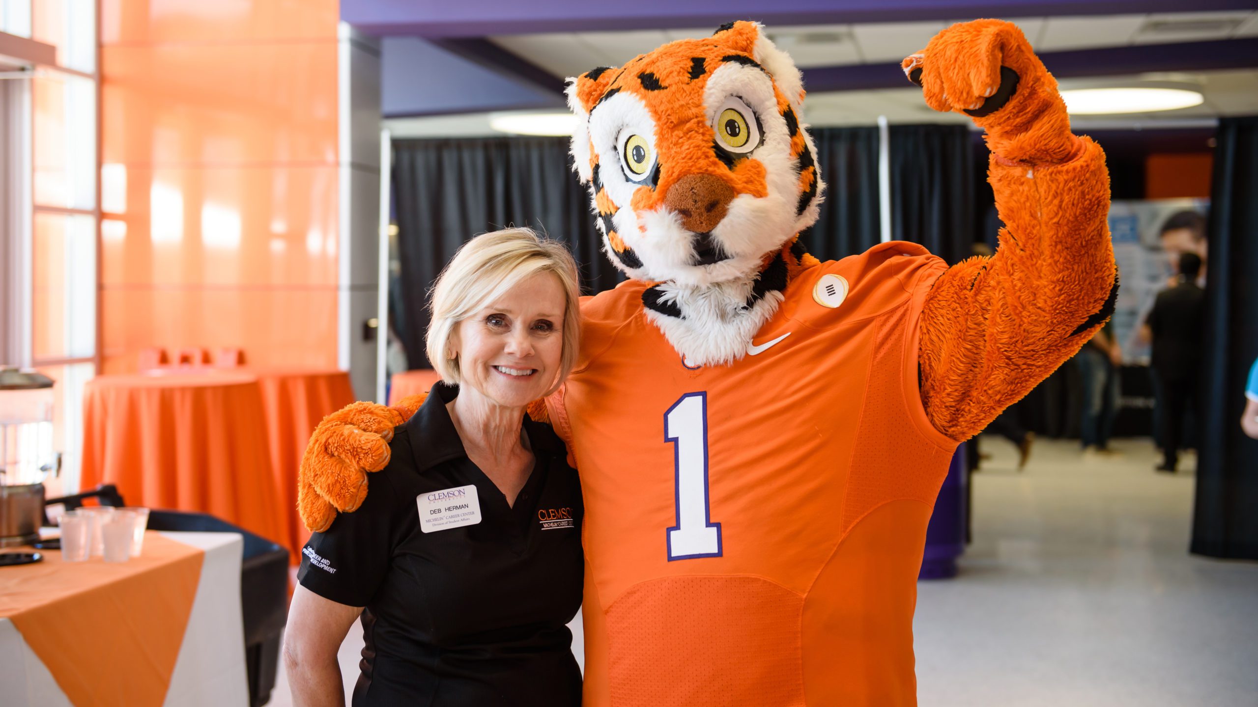 Deb Herman, left, is retiring after 23 years of service to the Michelin Career Center on Clemson's campus