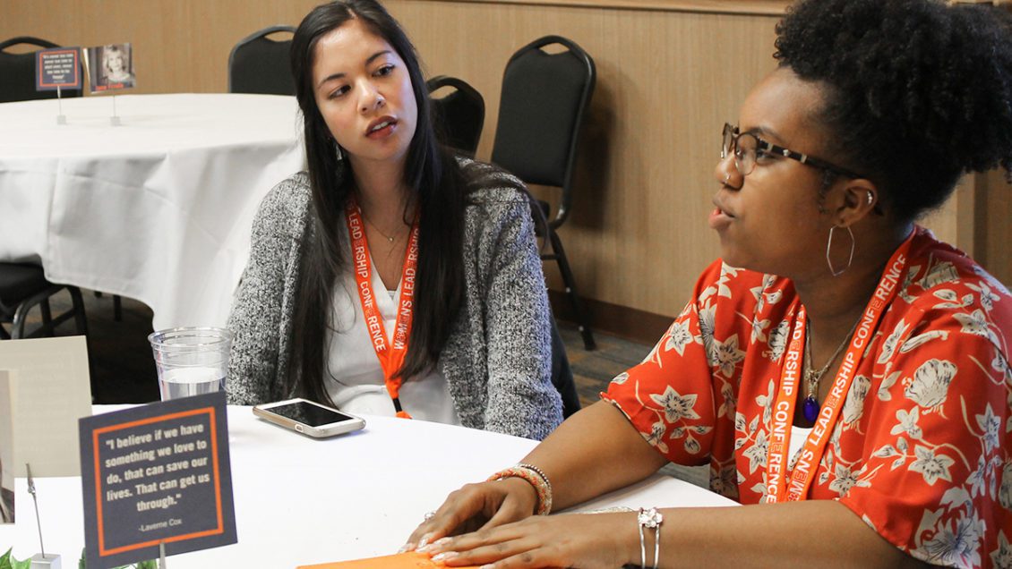 Attendees engage in discussion during the 2020 Women in Leadership Conference at Hendrix Student Center