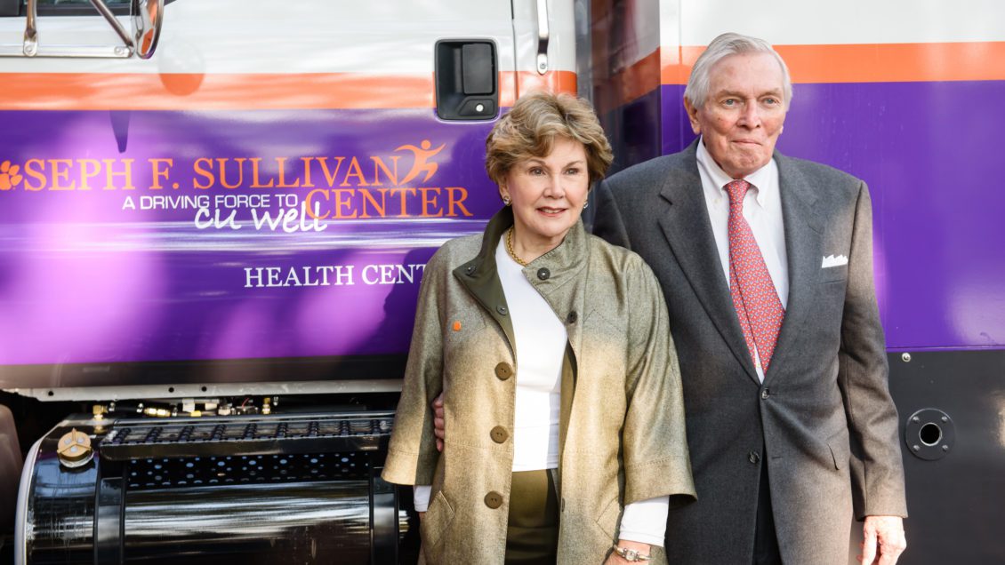 Sullivans at the mobile clinic unveiling
