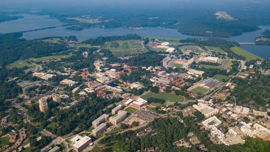 A view of campus from a plane overhead