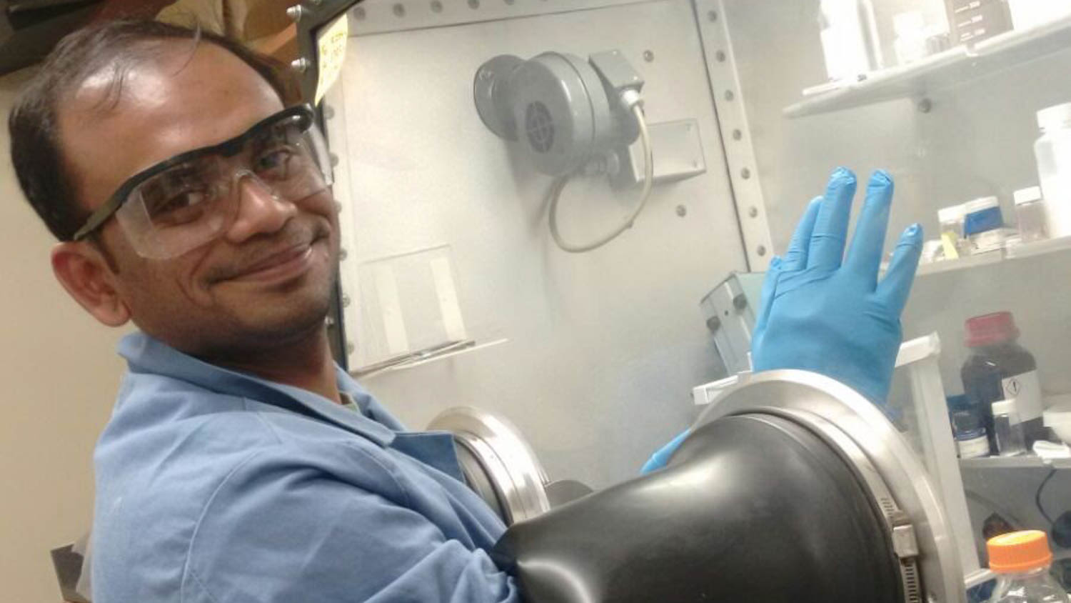 Lakshman Ventrapragada in a lab at Clemson University