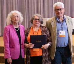Victoria Ridgeway Gillis receives the I. Dwayne Eubanks Fellow Award from Debra Jackson and Robert Hogan.