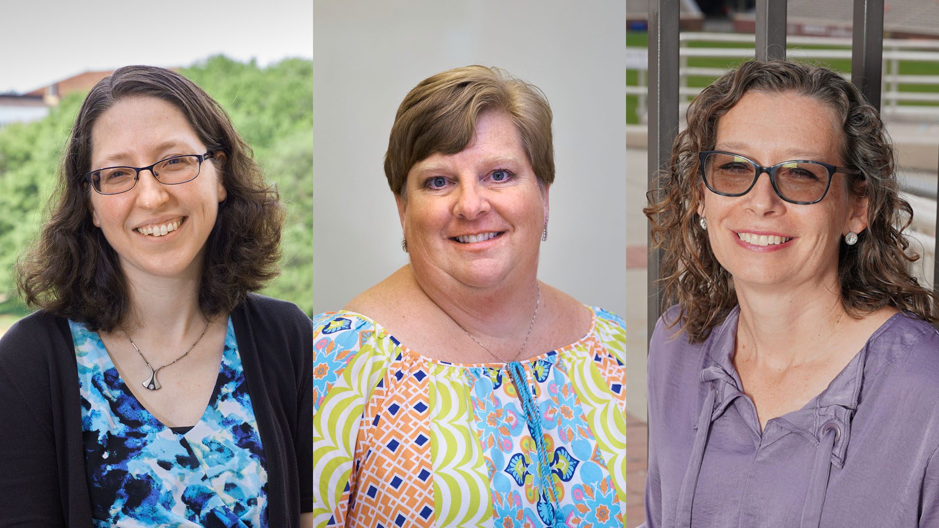 Headshots of three women who were named College of Science Dean's Distinguished Lecturers