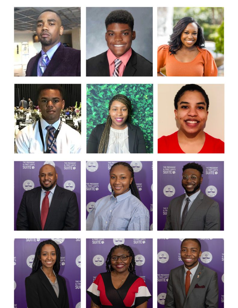 A photo grid of the 12 students who are part of Clemson's first Bridge to Doctorate Graduate Fellowship Program.