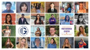 A collage of pictures of Clemson University students who received Gilman scholarships in 2022.