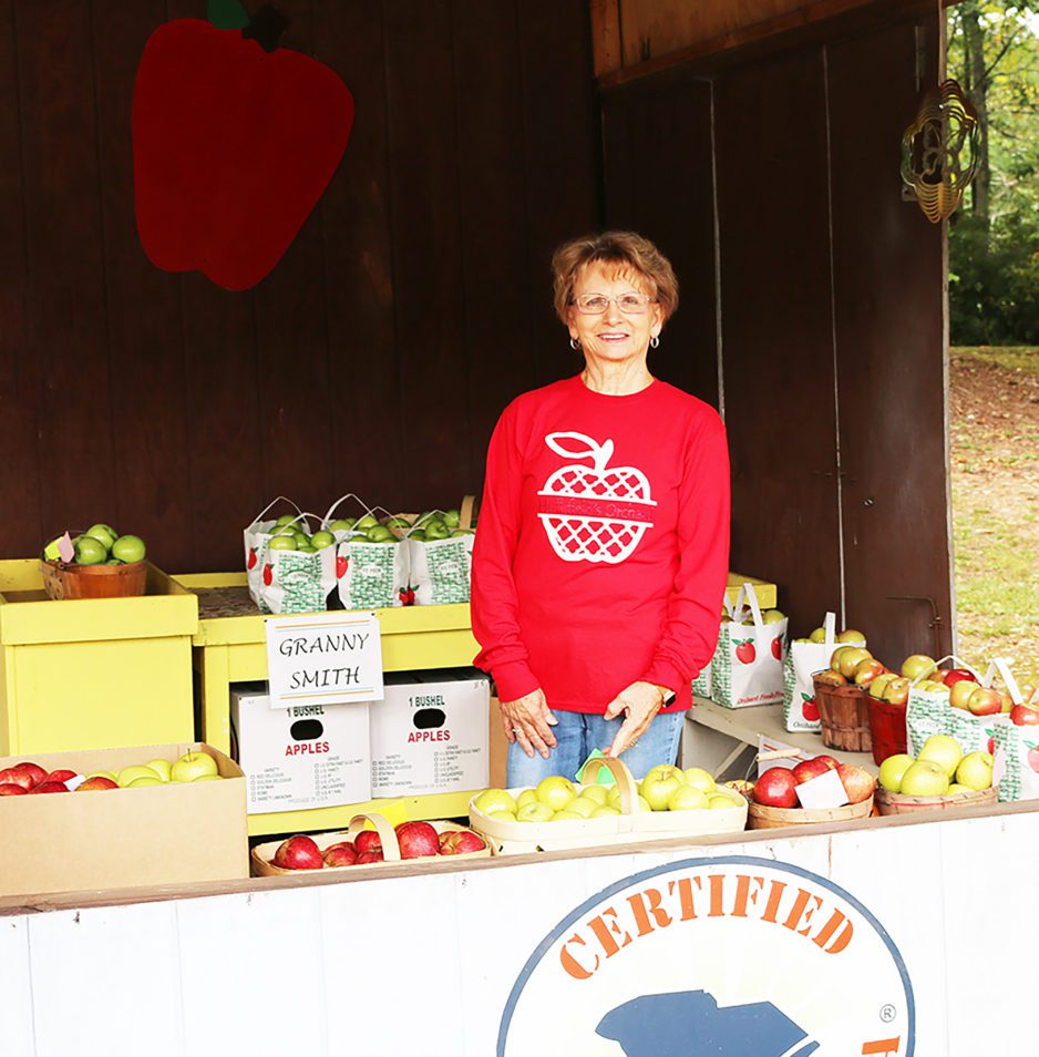 Susan Hollifield runs the Hollifield Orchard stand in Long Creek, South Carolina, where she sells apples grown in her family's orchard.