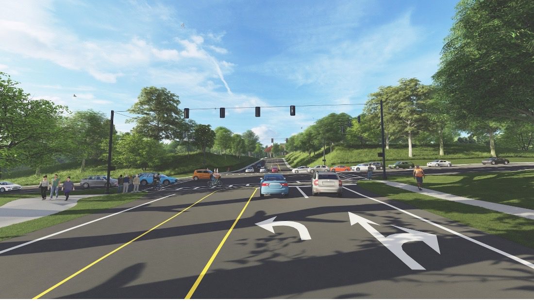 A rendering of a realigned Williamson Road