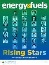 Poster reading "Energy and Fuels. Rising Stars" with five rows of headshots.