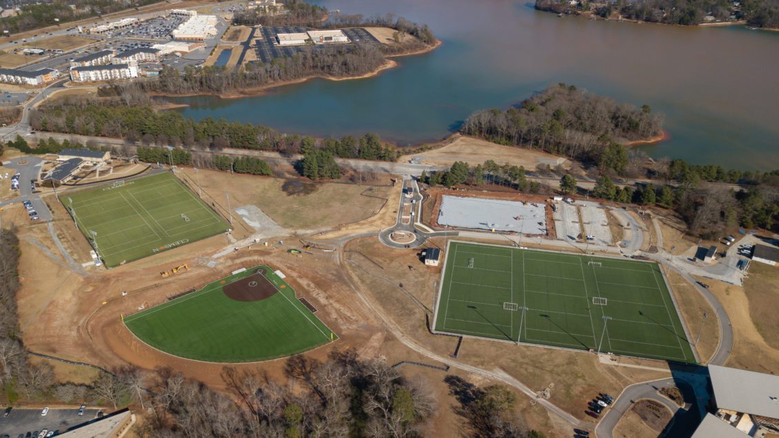 Overhead shot of the Snow Family Outdoor Fitness and Wellness Complex