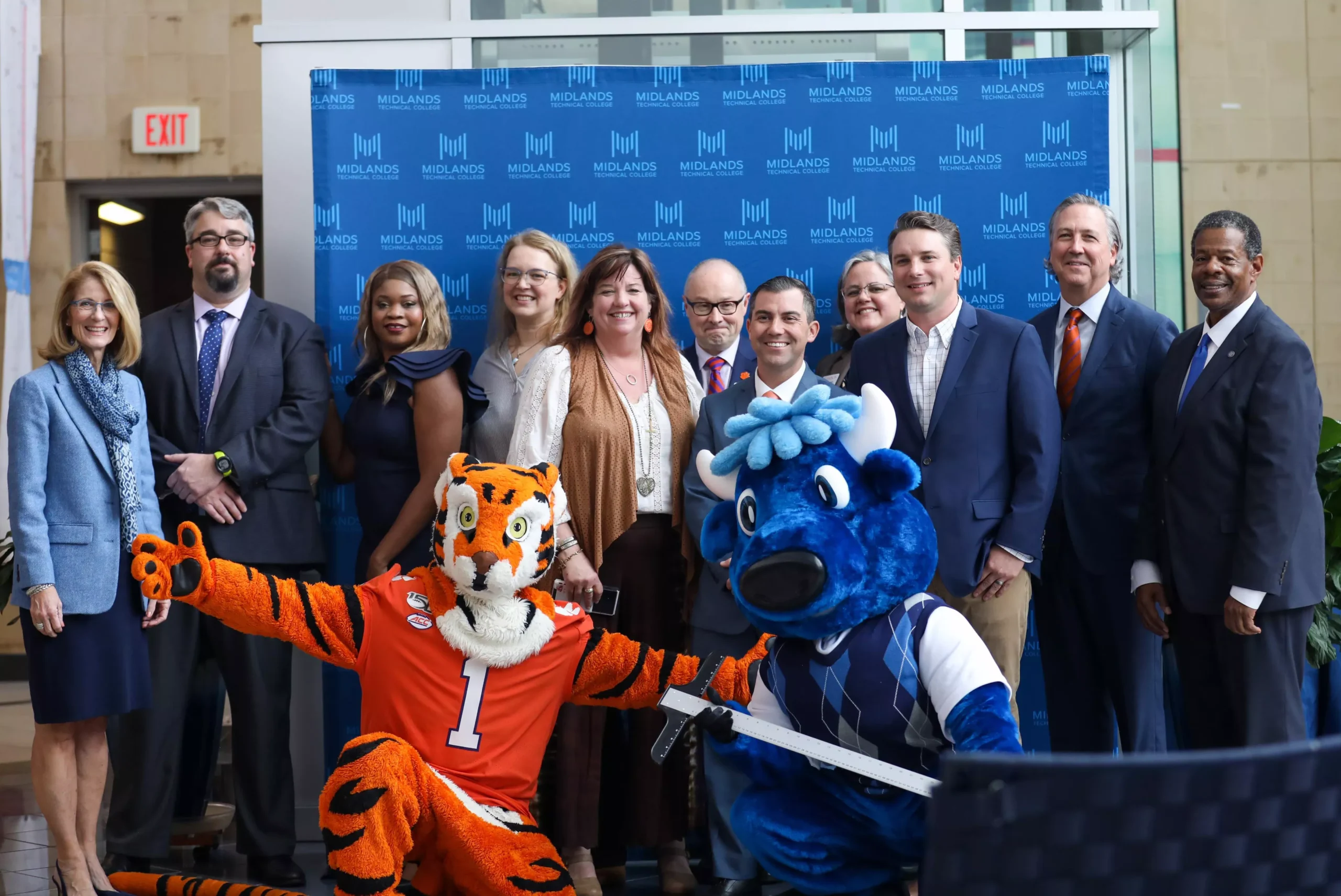 A photo of Midlands Technical College and Clemson University members after the signing of the new Architecture Articulation Agreement.