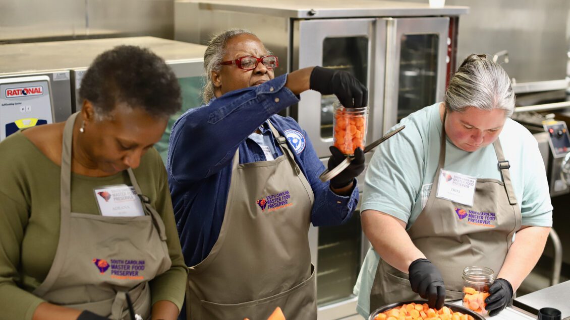 Attendees of the Clemson Extension Master Food Preserver class for the first time will learn how to teach people in their community about food preservation.