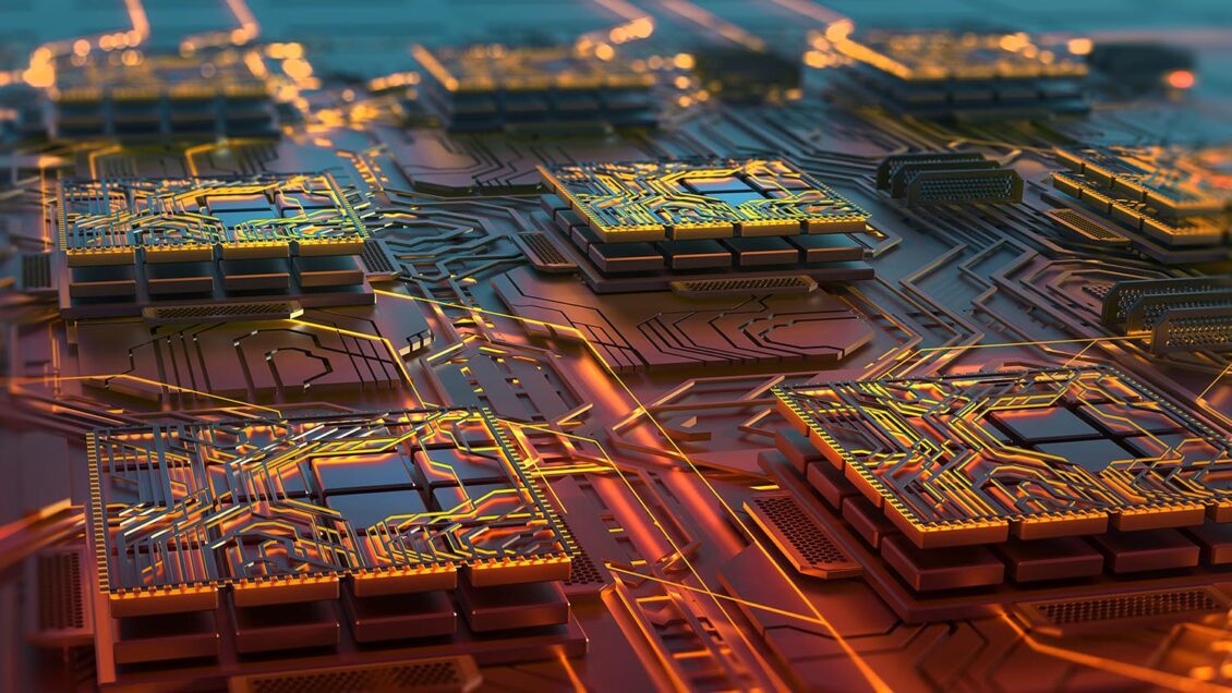 An artist's rendering of a futurist data center that shows nano processors.
