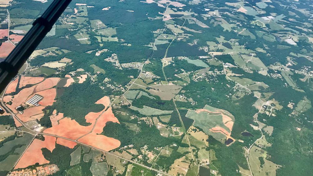 An aerial photo of northwest Georgia and Upstate South Carolina.