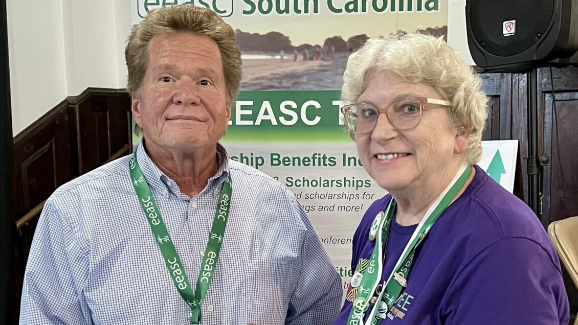 Jim Frederick, professor and agricultural scientist with Clemson University, receives the 2023 South Carolina Environmental Educator of the Year Award by the Environmental Educators Association of South Carolina (EEASC).