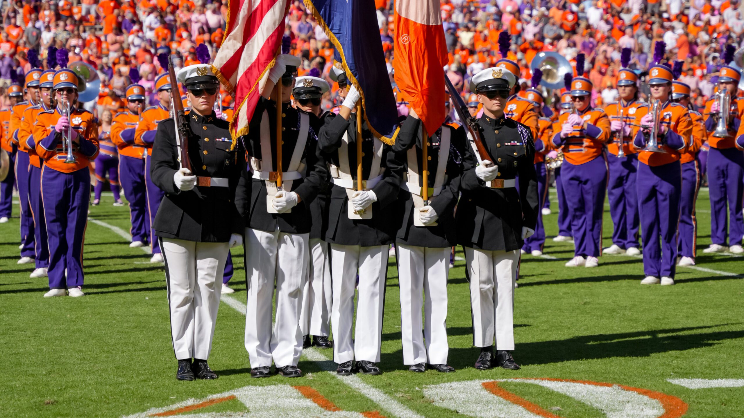 Pershing Rifles color guard at the Clemson vs Wake Forest football game on Oct. 7, 2023