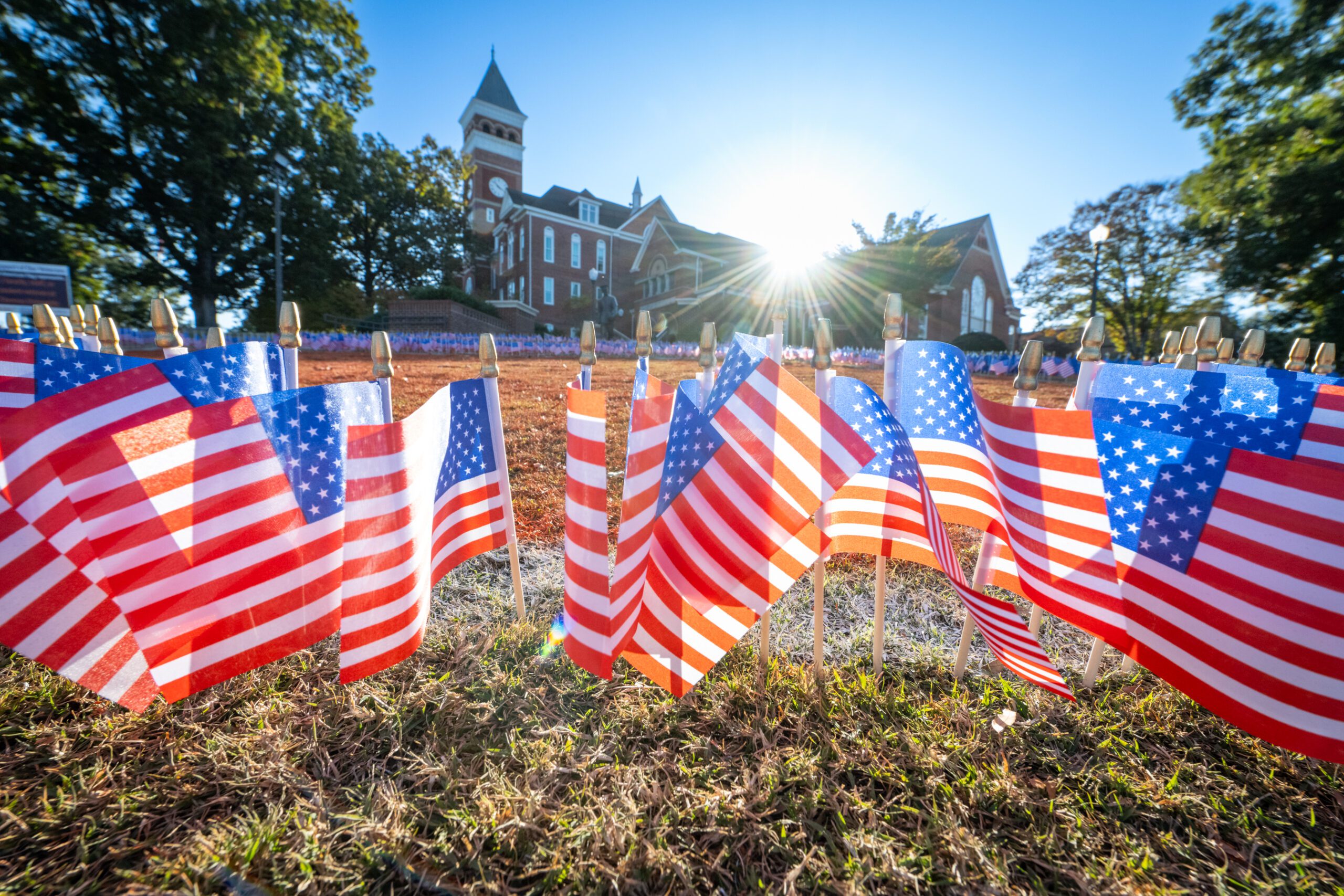 American flags adorn Bowman Field for Military Appreciation Week 2023