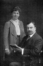 Old timey photo of scientists Mary Bruce and her husband, Sir David Bruce