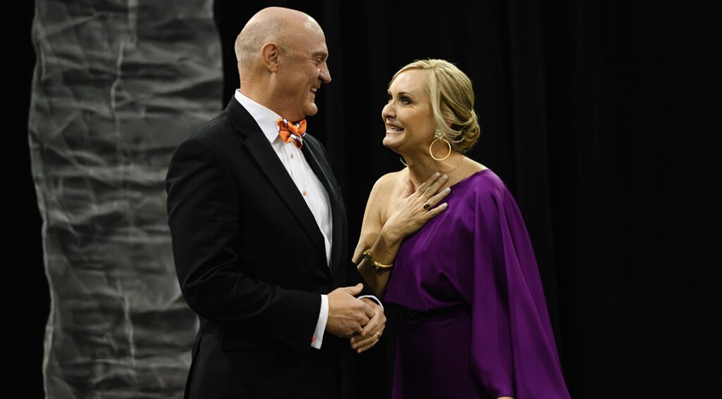 Clemson President and First Lady surprised with complementing endowments that honor remarkable Decade of Success with the University