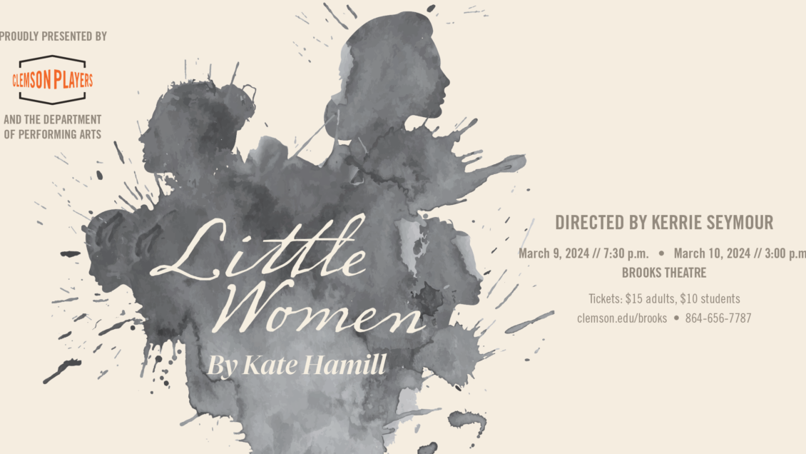 This is a digital banner promoting "Little Women" performances in the Brooks Center for the Performing Arts in March 2024.