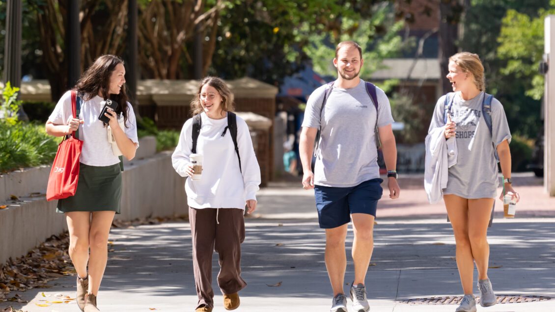 Students walking on Clemson's campus