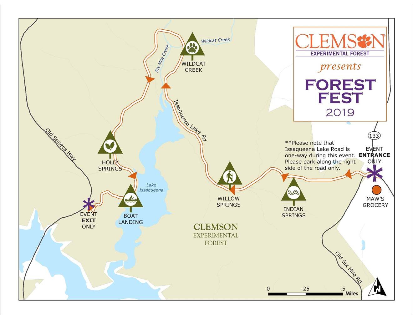 A map of Forest Fest area and entrance that will assist visitors.