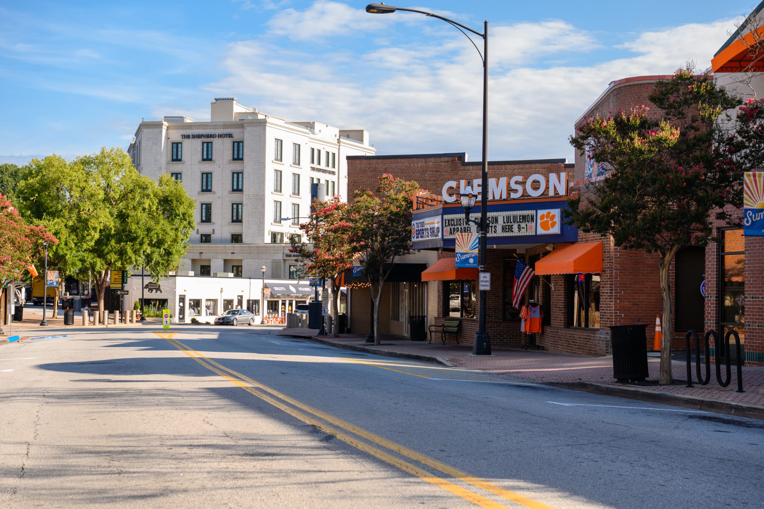 street view of downtown Clemson businesses on College Ave