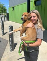 Kylie Randberg and her rescue pet Boone.