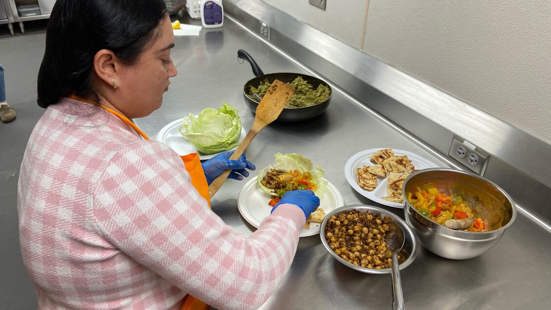 Sonia Salaria prepares dishes featuring lentils.