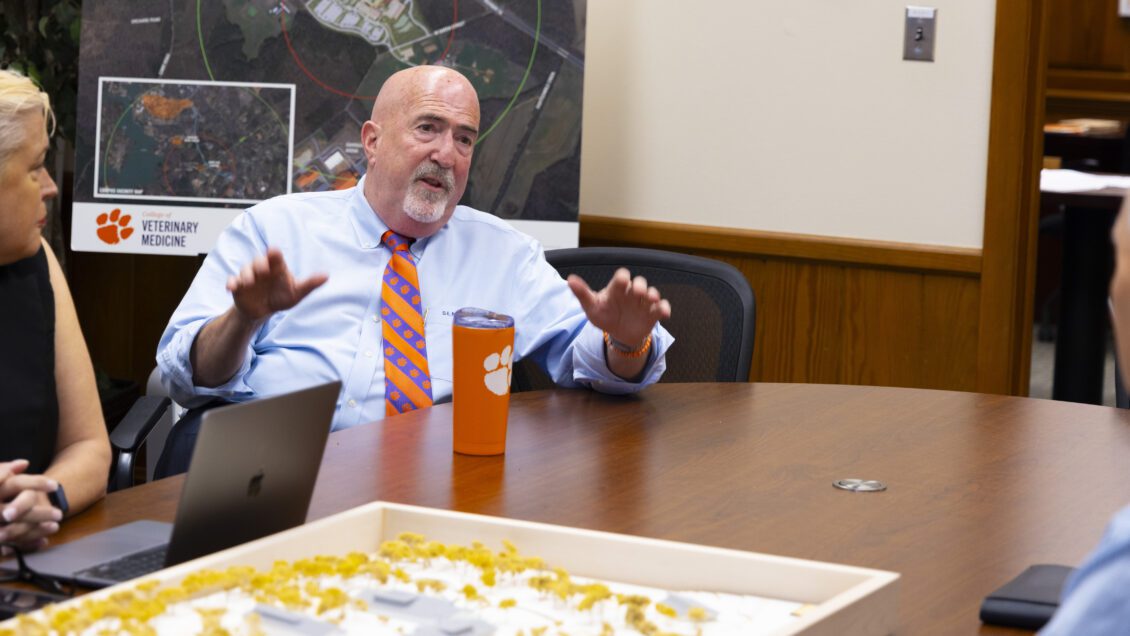 Dean Marks speaks during a meeting with USDA representative