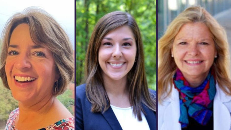 Tracy Fasolino, Casey Hopkins and Mary Ellen Wright; Professors in the Clemson School of Nursing