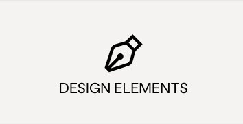 A pen icon with the words "DESIGN ELEMENTS" underneath.