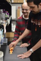 Clemson researchers Sachin Rustgi and Guatam Saripalli study gluten, a protein found in wheat that is associated with several disorders, including celiac disease.