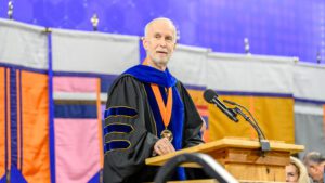 Provost Bob Jones speaks at Clemson commencement.