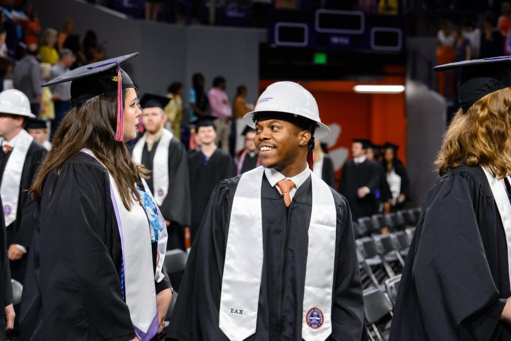 Image of Clemson Construction Science student at Commencement.