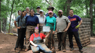 Josh Catalano and summer field school participants