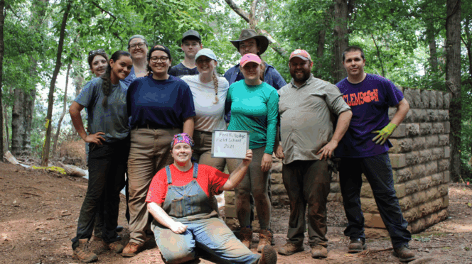 Josh Catalano and summer field school participants