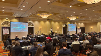 A ballroom filled with people at the 10th annual Construction Symposium