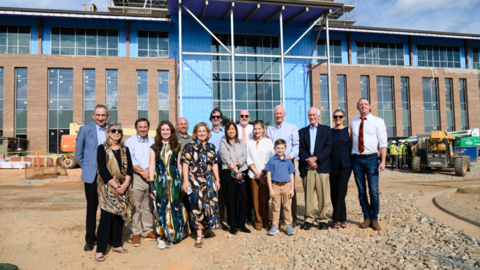 Don Quattlebaum with family and friends in front of the newly named Quattlebaum Hub