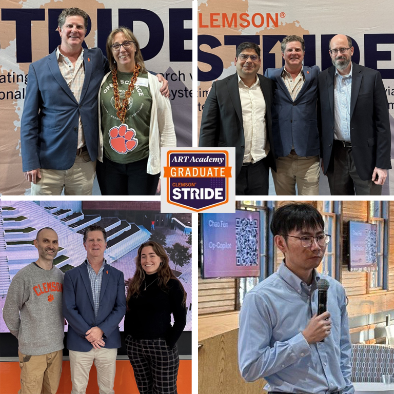 A four-photo collage of the first, second, third place and runner-up pitch competition winners.